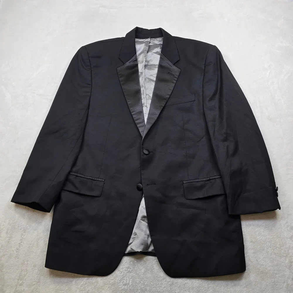 Calvin Klein Tuxedo Jacket Mens‎ 42S Black Shawl Collar Satin Lapel Formal Wear